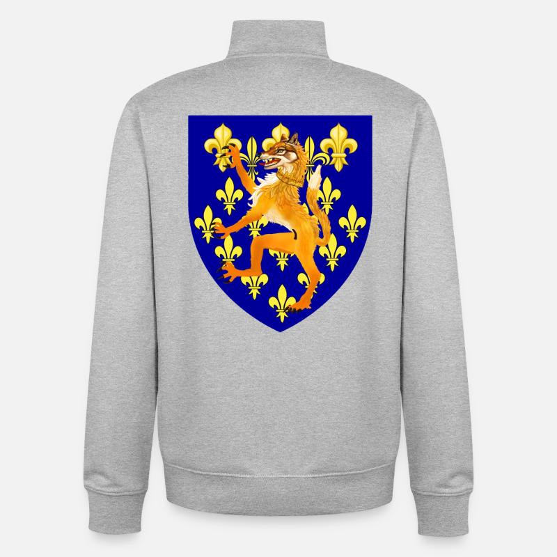 Haldel-Wappen Wolf - Unisex Organic Zip Sweatshirt von Stanley/Stella - Grau meliert