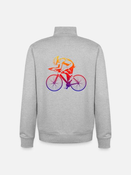 cyclist - Unisex Organic Zip Sweatshirt by Stanley/Stella - heather grey