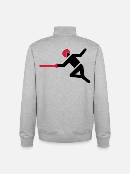 fencing - Unisex Organic Zip Sweatshirt by Stanley/Stella - heather grey