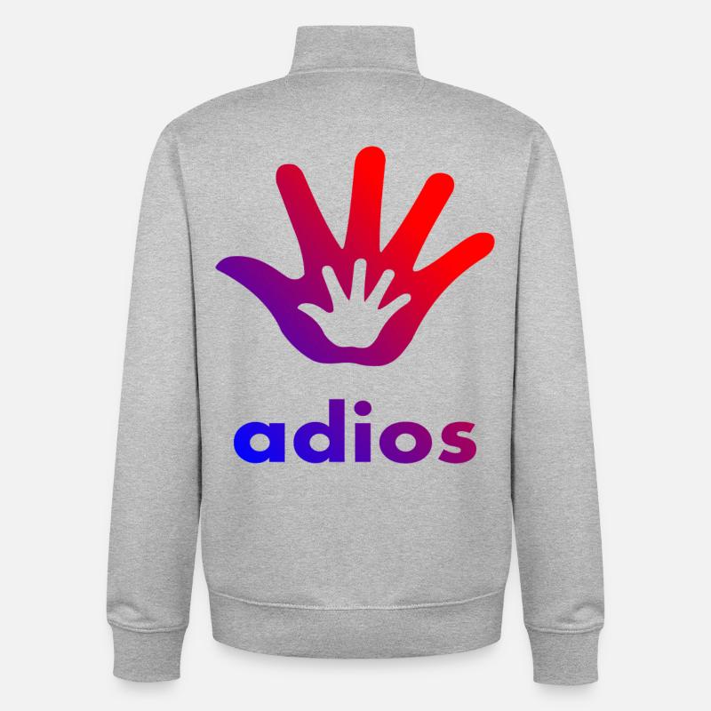 Main Adios - Sweat zippé unisexe en coton bio Stanley/Stella - gris chiné