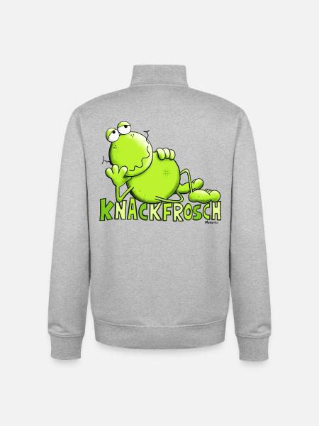 Knackfrosch - Unisex Organic Zip Sweatshirt von Stanley/Stella - Grau meliert