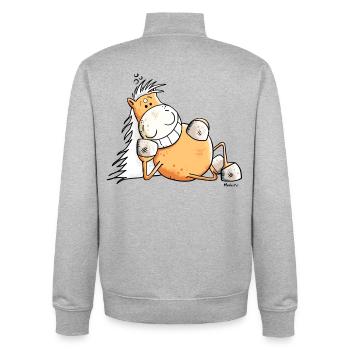 Happy Relaxing Hose - Unisex Organic Zip Sweatshirt by Stanley/Stella - heather grey - Back - AI Model Male 185 light (185cm)