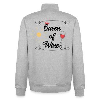 wein - Unisex Organic Zip Sweatshirt von Stanley/Stella - Grau meliert - Hinten - AI Model Male 185 light (185cm)