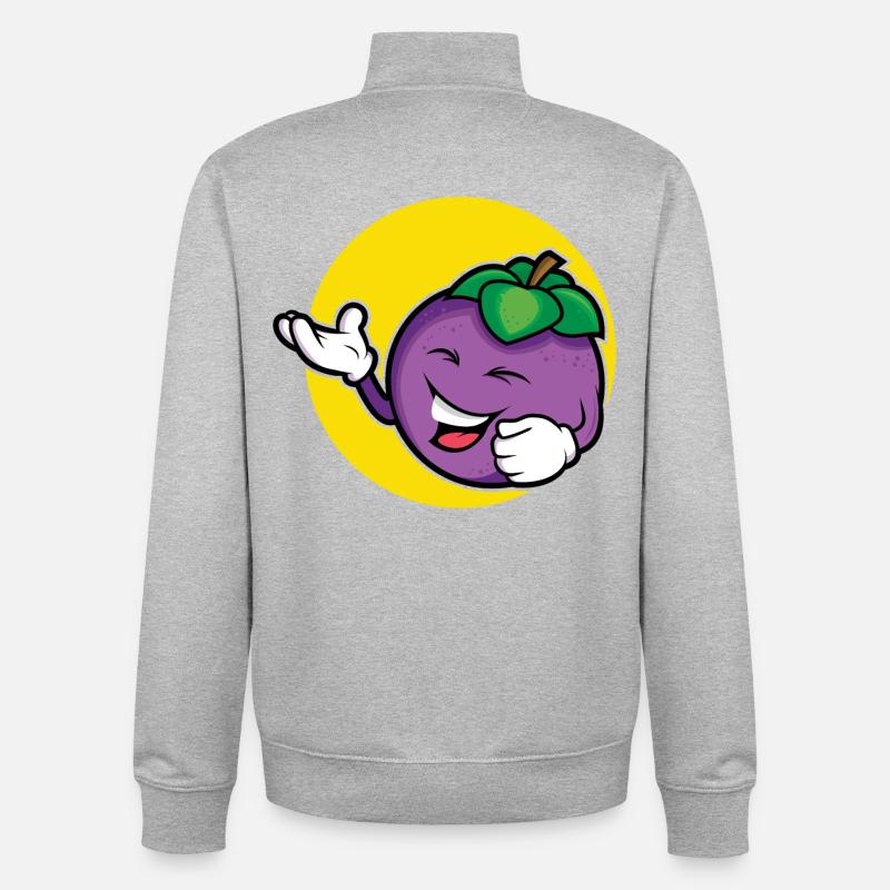 Conception de prune - Sweat zippé unisexe en coton bio Stanley/Stella - gris chiné