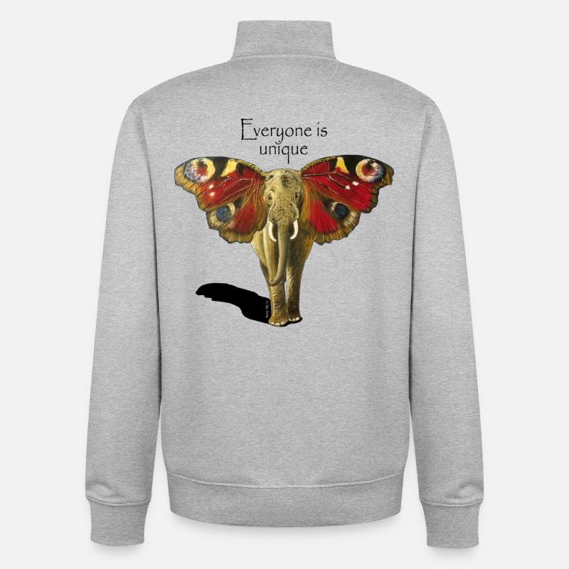 Chacun est unique - Sweat zippé unisexe en coton bio Stanley/Stella - gris chiné