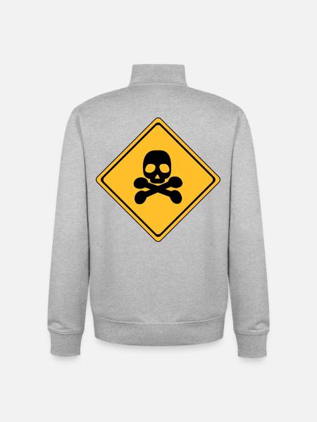 Danger, danger sign * - Unisex Organic Zip Sweatshirt by Stanley/Stella - heather grey