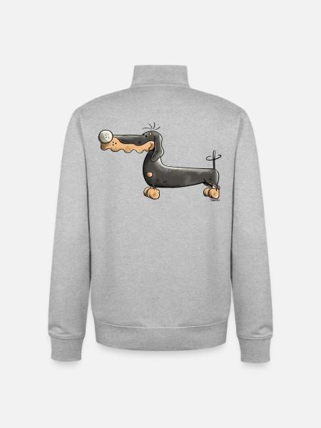Mignon Teckel - Sweat zippé unisexe en coton bio Stanley/Stella - gris chiné
