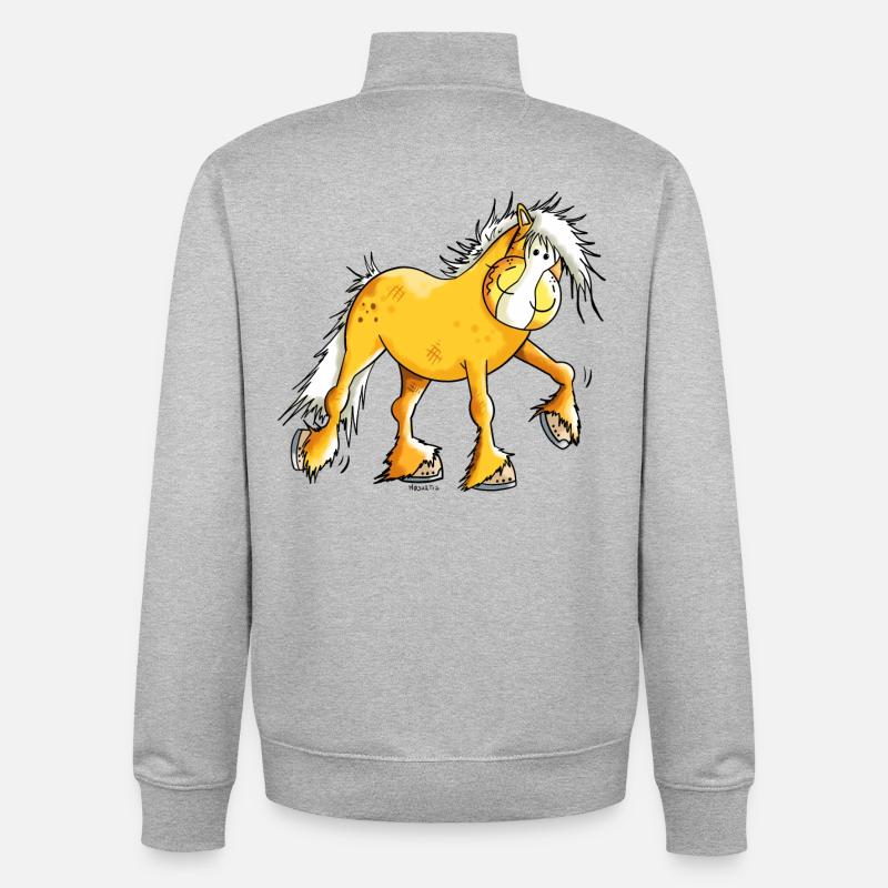 Hera der Haflinger - Unisex Organic Zip Sweatshirt von Stanley/Stella - Grau meliert
