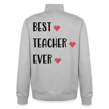 Enseignant - Sweat zippé unisexe en coton bio Stanley/Stella - gris chiné - Dos - AI Model Male 185 light (185cm)