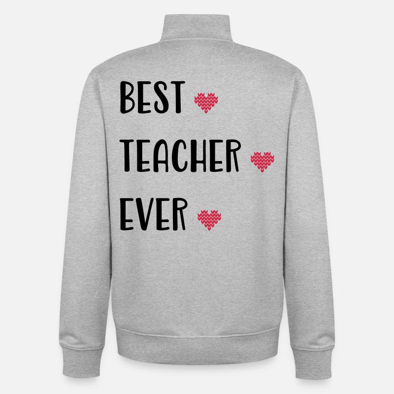 Enseignant - Sweat zippé unisexe en coton bio Stanley/Stella - gris chiné