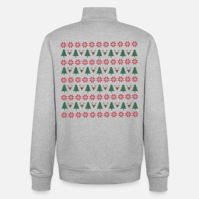 Noël - Sweat zippé unisexe en coton bio Stanley/Stella - gris chiné