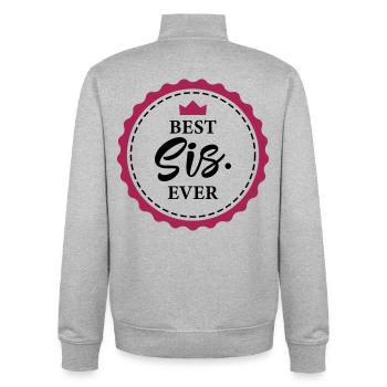 sister - Unisex Organic Zip Sweatshirt by Stanley/Stella - heather grey - Back - AI Model Male 185 light (185cm)