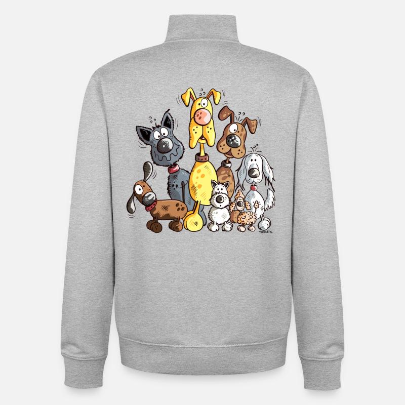 Beaucoup de Chiens - Sweat zippé unisexe en coton bio Stanley/Stella - gris chiné
