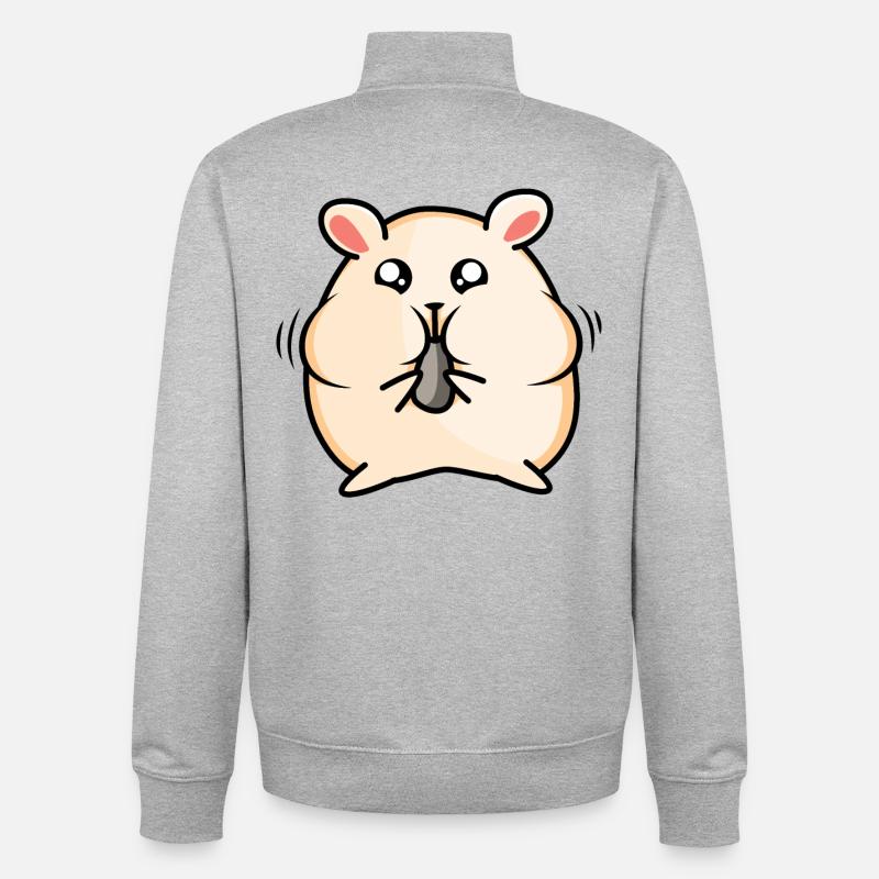 Conception de hamster - Sweat zippé unisexe en coton bio Stanley/Stella - gris chiné