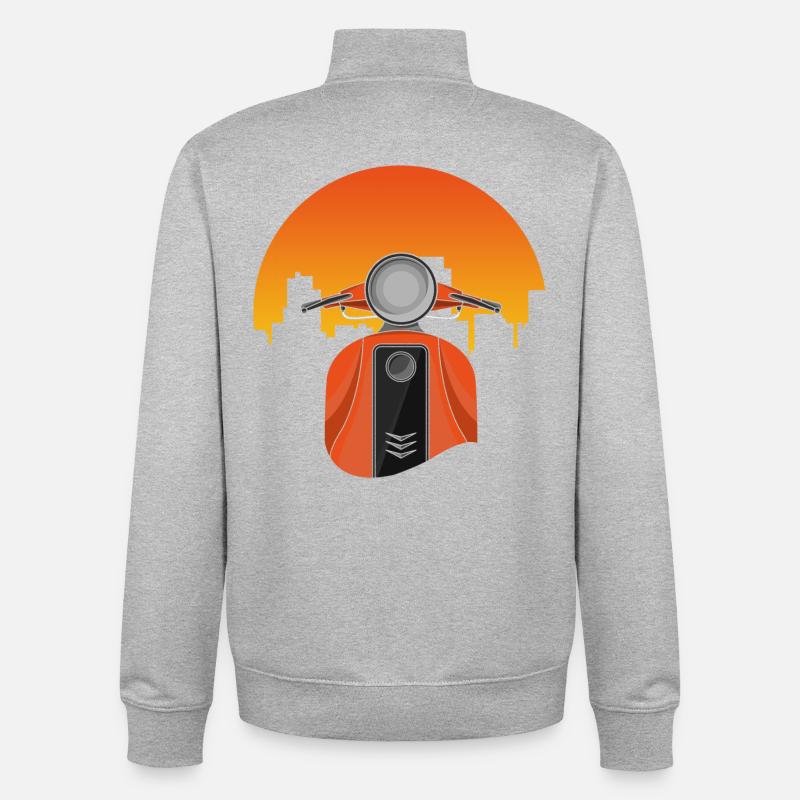 Altes Moped - Unisex Organic Zip Sweatshirt von Stanley/Stella - Grau meliert