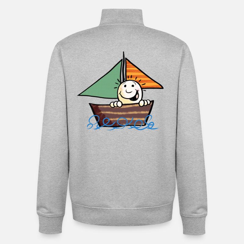 Kind aufm Boot - Unisex Organic Zip Sweatshirt von Stanley/Stella - Grau meliert