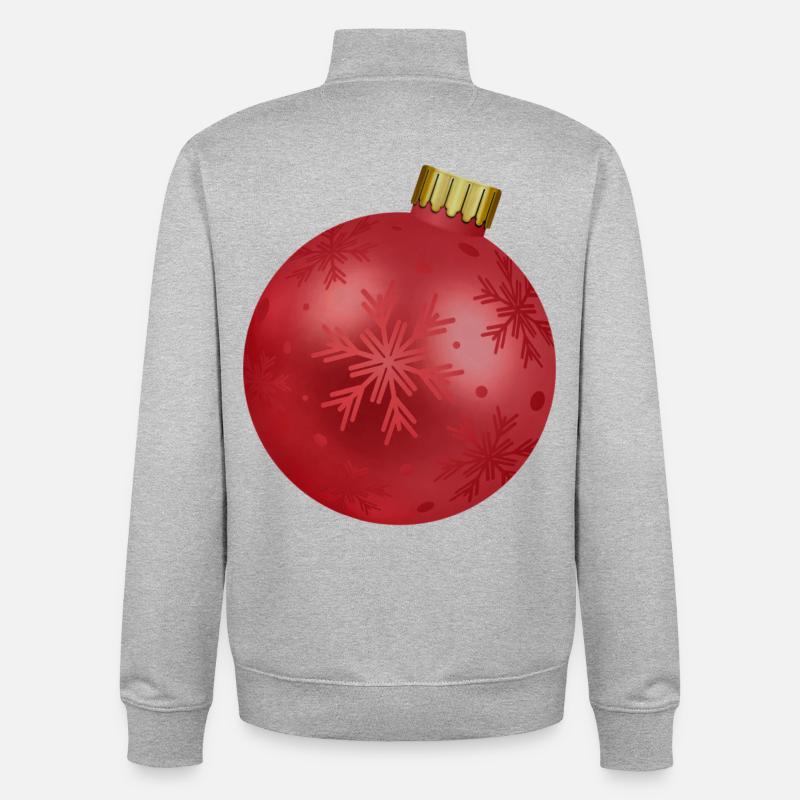 Weihnachtskugel schwanger Babybauch Geschenk - Unisex Organic Zip Sweatshirt von Stanley/Stella - Grau meliert