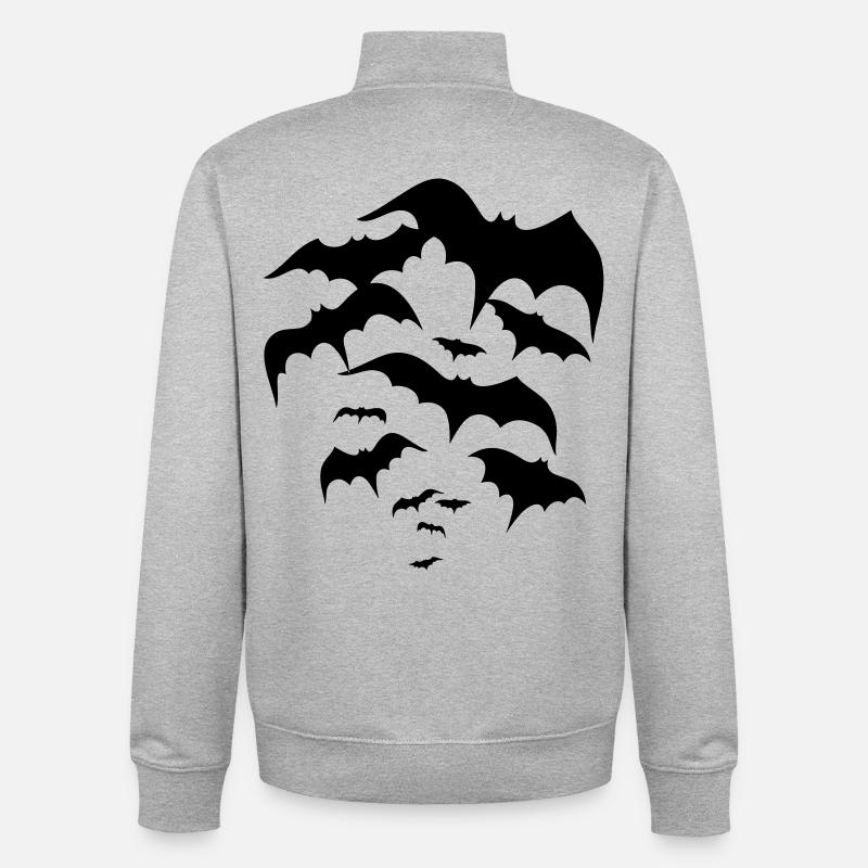 Fledermäuse, bats, Vampire, Dracula - Unisex Organic Zip Sweatshirt von Stanley/Stella - Grau meliert