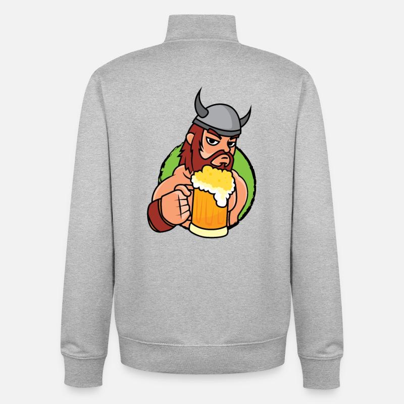 Wikinger Bier - Unisex Organic Zip Sweatshirt von Stanley/Stella - Grau meliert