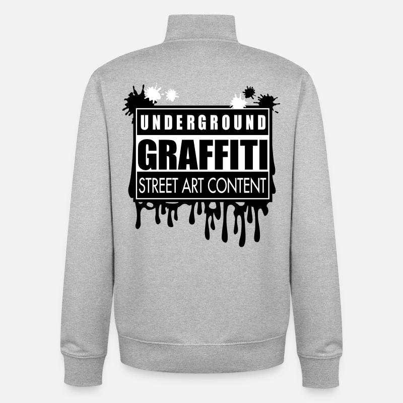 Underground graffitis flex - Sweat zippé unisexe en coton bio Stanley/Stella - gris chiné