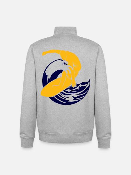 Surfboard | Surfer | Surf - Unisex Organic Zip Sweatshirt by Stanley/Stella - heather grey