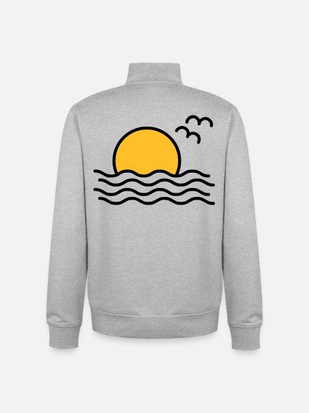 sunset - Unisex Organic Zip Sweatshirt by Stanley/Stella - heather grey