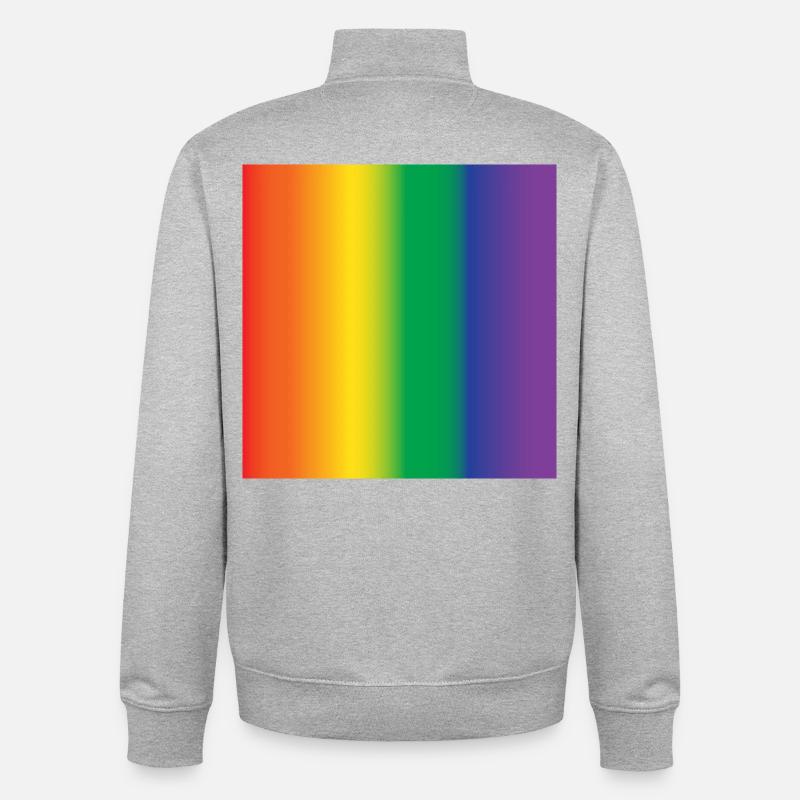 idée cadeau tapis de souris lgbt - Sweat zippé unisexe en coton bio Stanley/Stella - gris chiné
