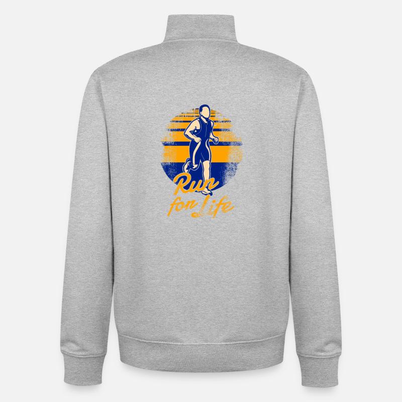 Marathon - Sweat zippé unisexe en coton bio Stanley/Stella - gris chiné