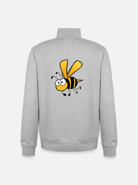 Bee Wasp Beekeeper Funny Gift - Unisex Organic Zip Sweatshirt by Stanley/Stella - heather grey