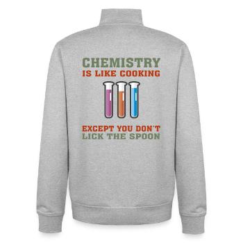Ingénieur chimiste drôle, la chimie est comme la cuisine - Sweat zippé unisexe en coton bio Stanley/Stella - gris chiné - Dos - AI Model Male 185 light (185cm)