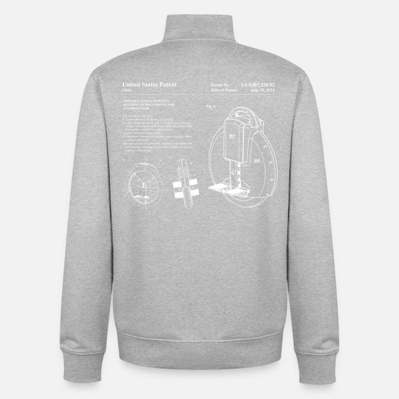 Solowheel Patent - Unisex Organic Zip Sweatshirt von Stanley/Stella - Grau meliert