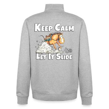 Westernpferd Sliding Stop I Pferde Sprüche - Unisex Organic Zip Sweatshirt von Stanley/Stella - Grau meliert - Hinten - AI Model Male 185 light (185cm)