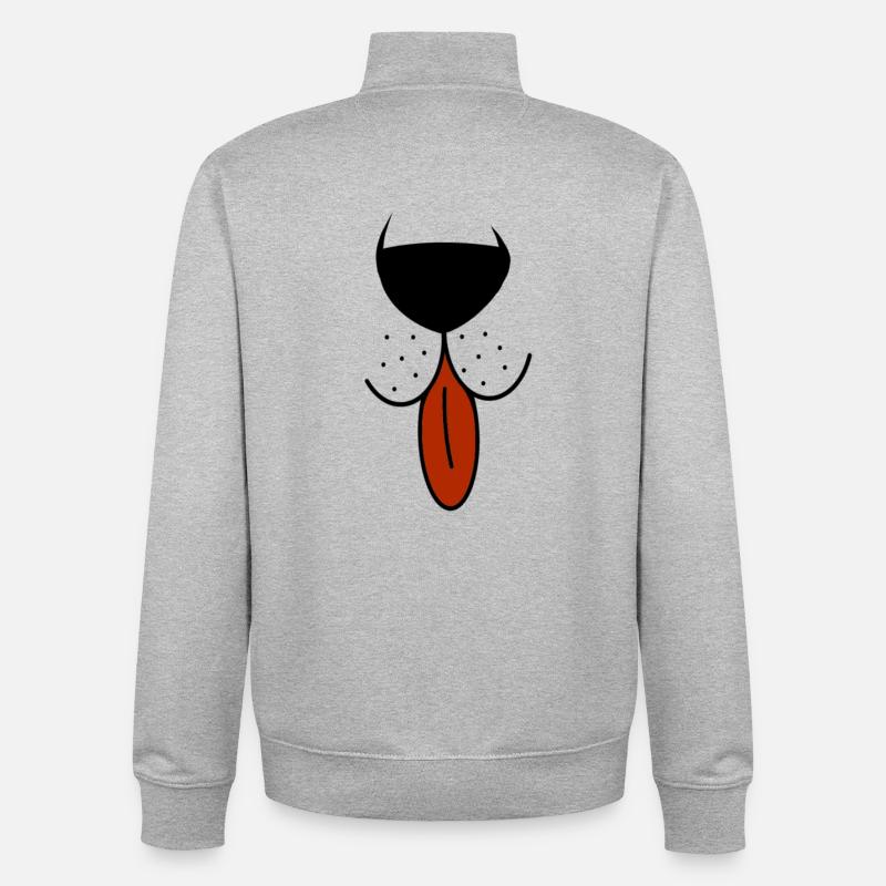 Museau d'ours avec la langue - Sweat zippé unisexe en coton bio Stanley/Stella - gris chiné