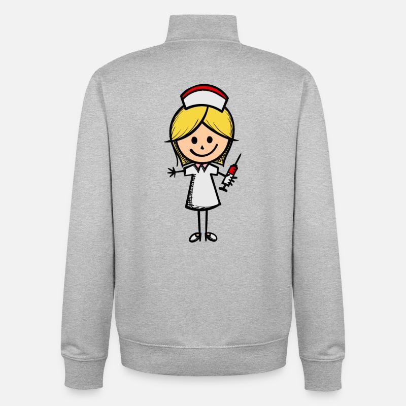 Infirmière soignante assistante sociale - Sweat zippé unisexe en coton bio Stanley/Stella - gris chiné