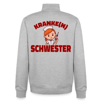 Krankenschwester Lustig Pflegerin Sozialarbeiter - Unisex Organic Zip Sweatshirt von Stanley/Stella - Grau meliert - Hinten - AI Model Male 185 light (185cm)