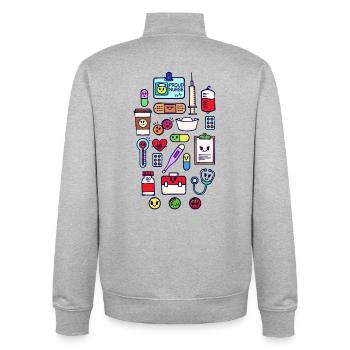 Krankenschwester Pfleger Betreuer Krankenpfleger - Unisex Organic Zip Sweatshirt von Stanley/Stella - Grau meliert - Hinten - AI Model Male 185 light (185cm)