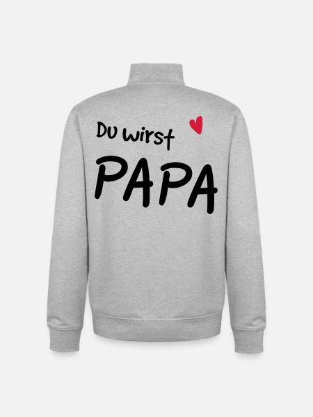 Du wirst Papa - Unisex Organic Zip Sweatshirt von Stanley/Stella - Grau meliert