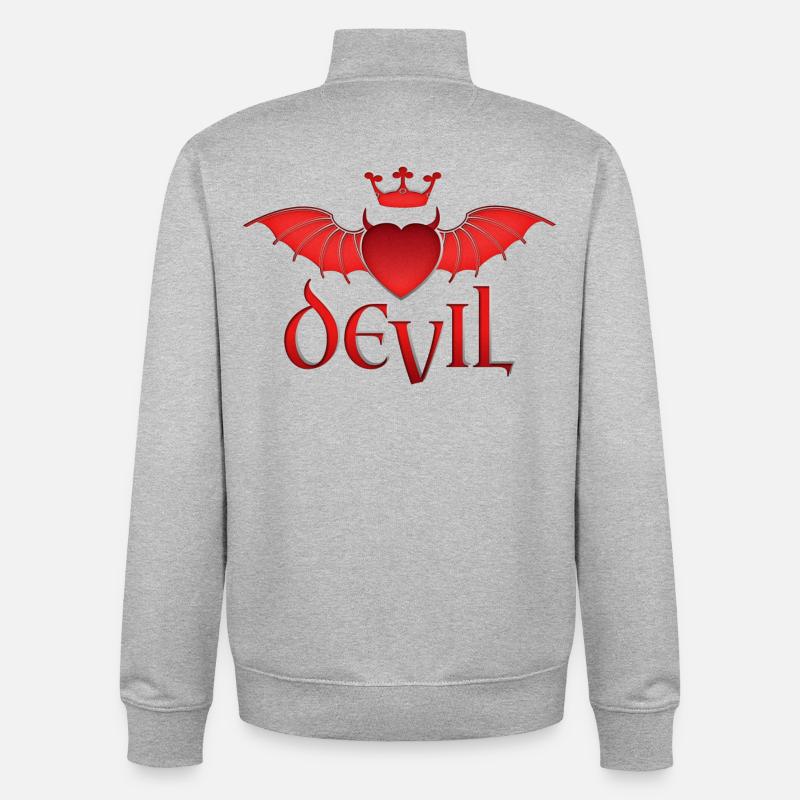 Angel & Devil - Unisex Organic Zip Sweatshirt by Stanley/Stella - heather grey