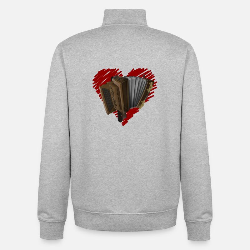 Harmonica Love | ZiachON ! - Sweat zippé unisexe en coton bio Stanley/Stella - gris chiné