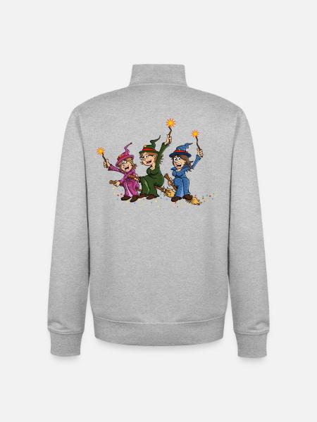 The 3 witches - Unisex Organic Zip Sweatshirt by Stanley/Stella - heather grey