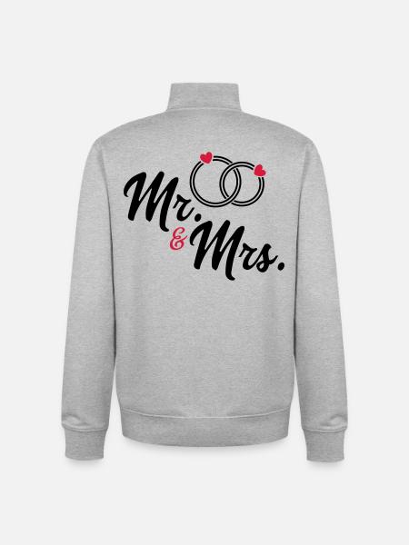 Couple - Unisex Organic Zip Sweatshirt by Stanley/Stella - heather grey