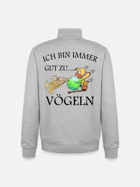 Lustige Vögel - Unisex Organic Zip Sweatshirt von Stanley/Stella - Grau meliert