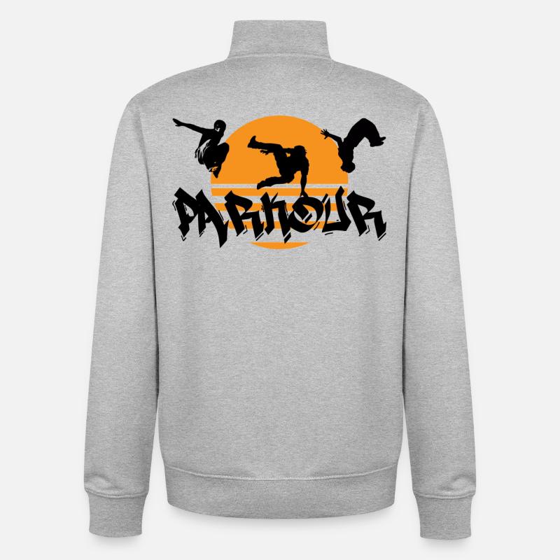 Parkour - Unisex Organic Zip Sweatshirt von Stanley/Stella - Grau meliert