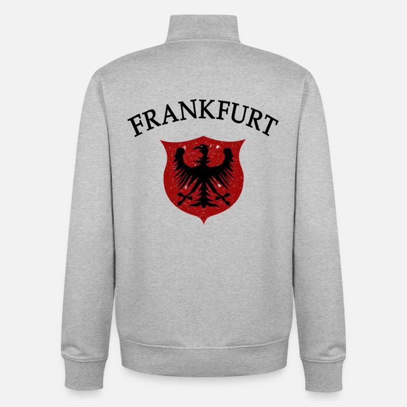 Francfort - Sweat zippé unisexe en coton bio Stanley/Stella - gris chiné
