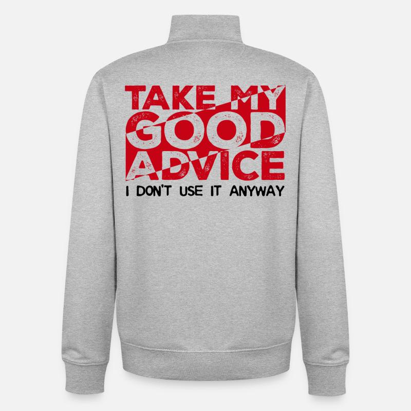 Cool blague Drôle de phrases - Sweat zippé unisexe en coton bio Stanley/Stella - gris chiné