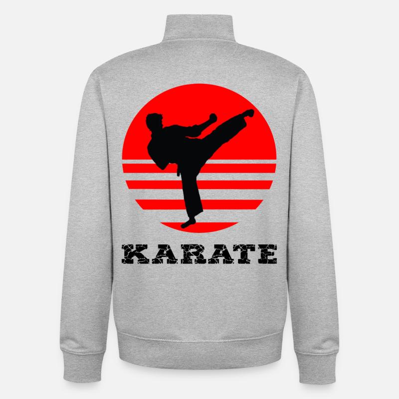 karate - Unisex Organic Zip Sweatshirt by Stanley/Stella - heather grey