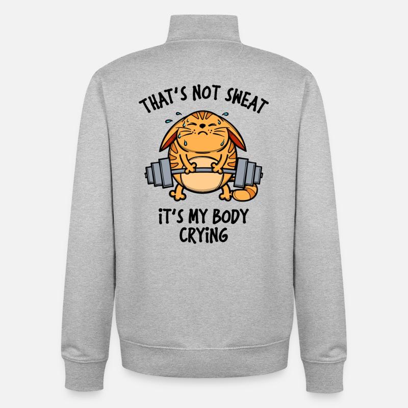 Fitness Training Statement Langhantel - Unisex Organic Zip Sweatshirt von Stanley/Stella - Grau meliert