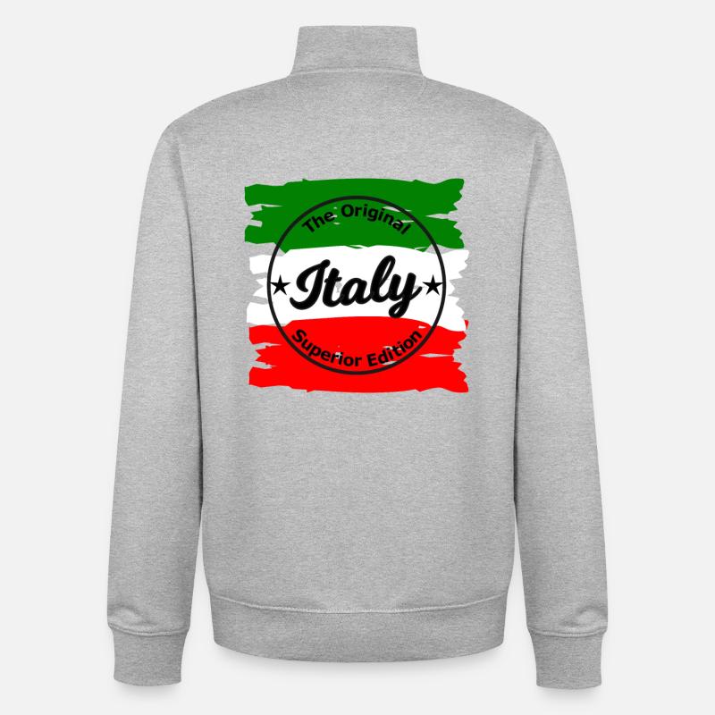 Édition Italienne - Sweat zippé unisexe en coton bio Stanley/Stella - gris chiné