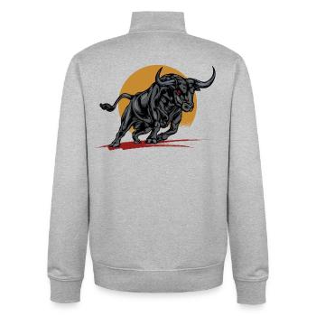 Nature sauvage animal - Sweat zippé unisexe en coton bio Stanley/Stella - gris chiné - Dos - AI Model Male 185 light (185cm)