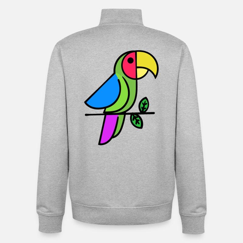 Natur Vogel Tiere - Unisex Organic Zip Sweatshirt von Stanley/Stella - Grau meliert